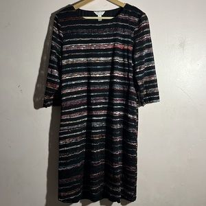 Three seasons black striped Maternity dress